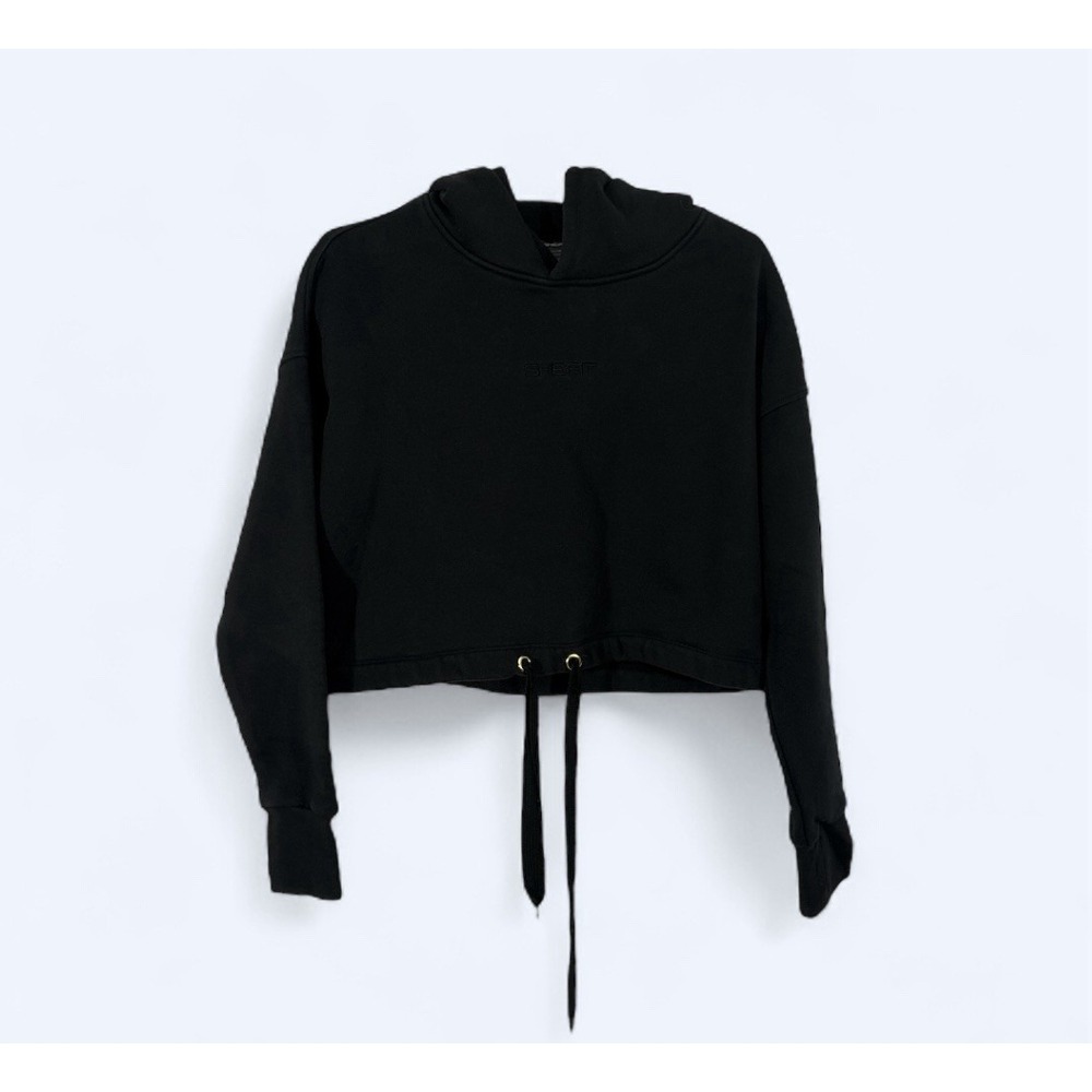 Shefit Comfort Cropped Athletic Gym Hoodie‎ Sweatshirt Black WOMENS 2 Lux